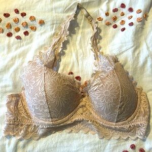 PINK Cream Lace Bralette